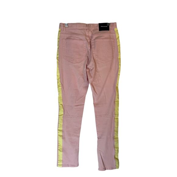 Men's Pink Dolphin Pink w/Yellow Tuxedo Stripe Cotton Blend Denim Jeans Size 30 - Picture 5 of 10